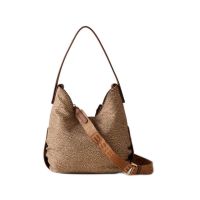 Borbonese borsa hobo eclipse small in nylon e vitello da donna