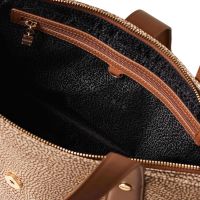 Borbonese borsa shopping eclipse medium in nylon e pelle da donna