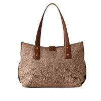 Borbonese borsa shopping eclipse medium in nylon e pelle da donna