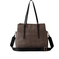 Borbonese borsa shopping large in nylon op riciclato e pelle da donna