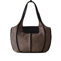 Borbonese borsa shopping medium cottage in nylon e pelle da donna