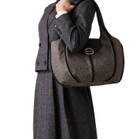 Borbonese borsa shopping medium cottage in nylon e pelle da donna