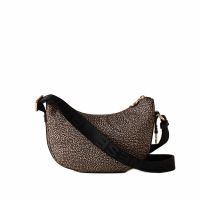 Borbonese hobo luna mini in nylon op riciclato e pelle da donna