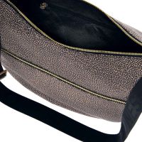Borbonese luna bag medium in nylon op riciclato e pelle da donna