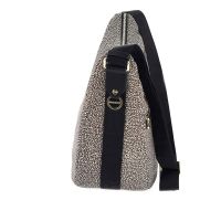 Borbonese luna bag medium in nylon op riciclato e pelle da donna