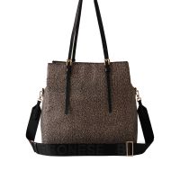Borbonese shopping medium in nylon op riciclato e pelle da donna