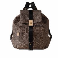 Borbonese zaino cortina medium in nylon op riciclato e pelle da donna