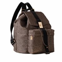 Borbonese zaino cortina medium in nylon op riciclato e pelle da donna