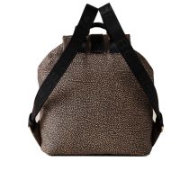 Borbonese zaino cortina medium in nylon op riciclato e pelle da donna