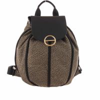 Borbonese zaino medium in nylon e pelle da donna