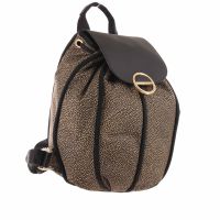 Borbonese zaino medium in nylon e pelle da donna