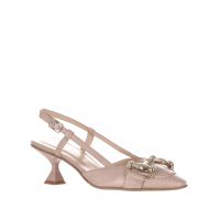 Bruglia milano décolleté slingback in pelle con tacco midi da donna