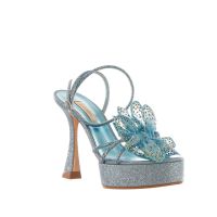 Casadei sandalo julia orchidea in tessuto glitter da donna