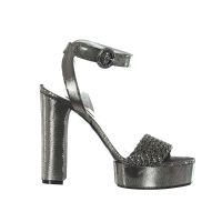 Casadei sandalo platform tressé in pelle laminata da donna