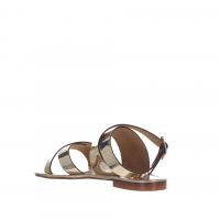 Cécile sandalo in pelle laminata specchiata da donna