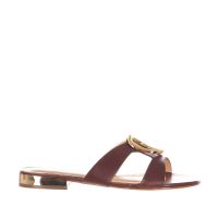 Cecconello ciabatta in pelle con accessorio metallico da donna