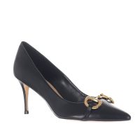 Cecconello décolleté in pelle con morsetto metallico da donna