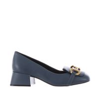 Cecconello mocassino in pelle con tacco e morsetto da donna