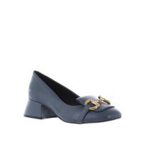 Cecconello mocassino in pelle con tacco e morsetto da donna