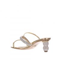 Cecconello sabot in pelle con tacco gioiello da donna