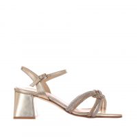 Chiara pasquini sandalo in pelle laminata con strass da donna