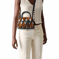 Coccinelle borsa a mano sabine small multicolor in camoscio da donna