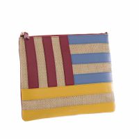 Coccinelle crossbody best aveiro patchwork in paglia e pelle da donna