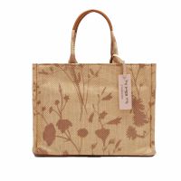 Coccinelle never without bag straw shadow print medium da donna