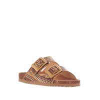 Colors of california sandalo doppia fascia in rafia  da donna