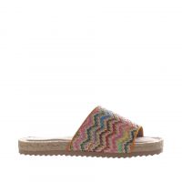 Colors of california sandalo espadrillas in rafia multicolor da donna