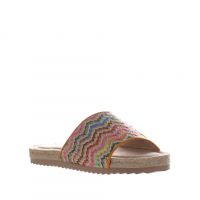 Colors of california sandalo espadrillas in rafia multicolor da donna