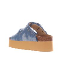 Colors of california sandalo platform in denim con strass da donna