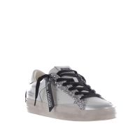 Crime london sneaker sk8 deluxe in pelle con glitter da donna