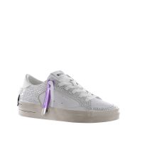 Crime london sneaker sk8 deluxe in pelle con strass da donna