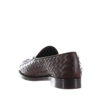 Crisci mocassino in pelle intrecciata con nappine da uomo