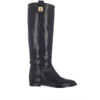 Elisabetta franchi stivale cavallerizza con passantino borchiato gold da donna