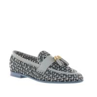 Frau mocassino in pelle intrecciata da donna