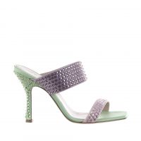 Gedebe mules in satin con cristalli da donna