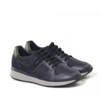 Geox sneaker dennie a in nappa e tessuto tecnico da uomo