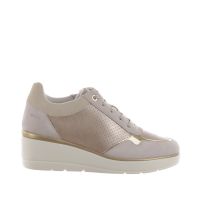 Geox sneaker ilde in camoscio e pelle metal da donna