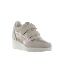 Geox sneaker ilde in camoscio e pelle metal da donna