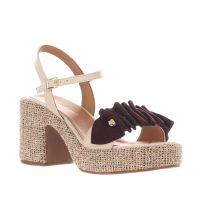 Gianmarco sorelli sandalo in pelle con rouches da donna