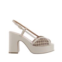 Gianmarco sorelli sandalo platform in pelle e raffia da donna