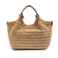 Gianni chiarini borsa dua in pelle e rafia da donna