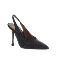 Gianni marra décolleté slingback in camoscio con borchie da donna