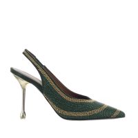 Gianni marra décolleté slingback in camoscio con borchie da donna