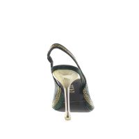Gianni marra décolleté slingback in camoscio con borchie da donna