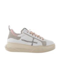 Gio+ sneaker in pelle e camoscio con glitter da donna