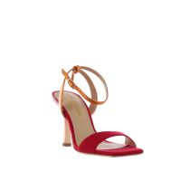 Gold rouge sandalo in camoscio e pelle laminata da donna