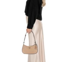 Guess shoulder bag noelle top zip in similpelle saffiano da donna